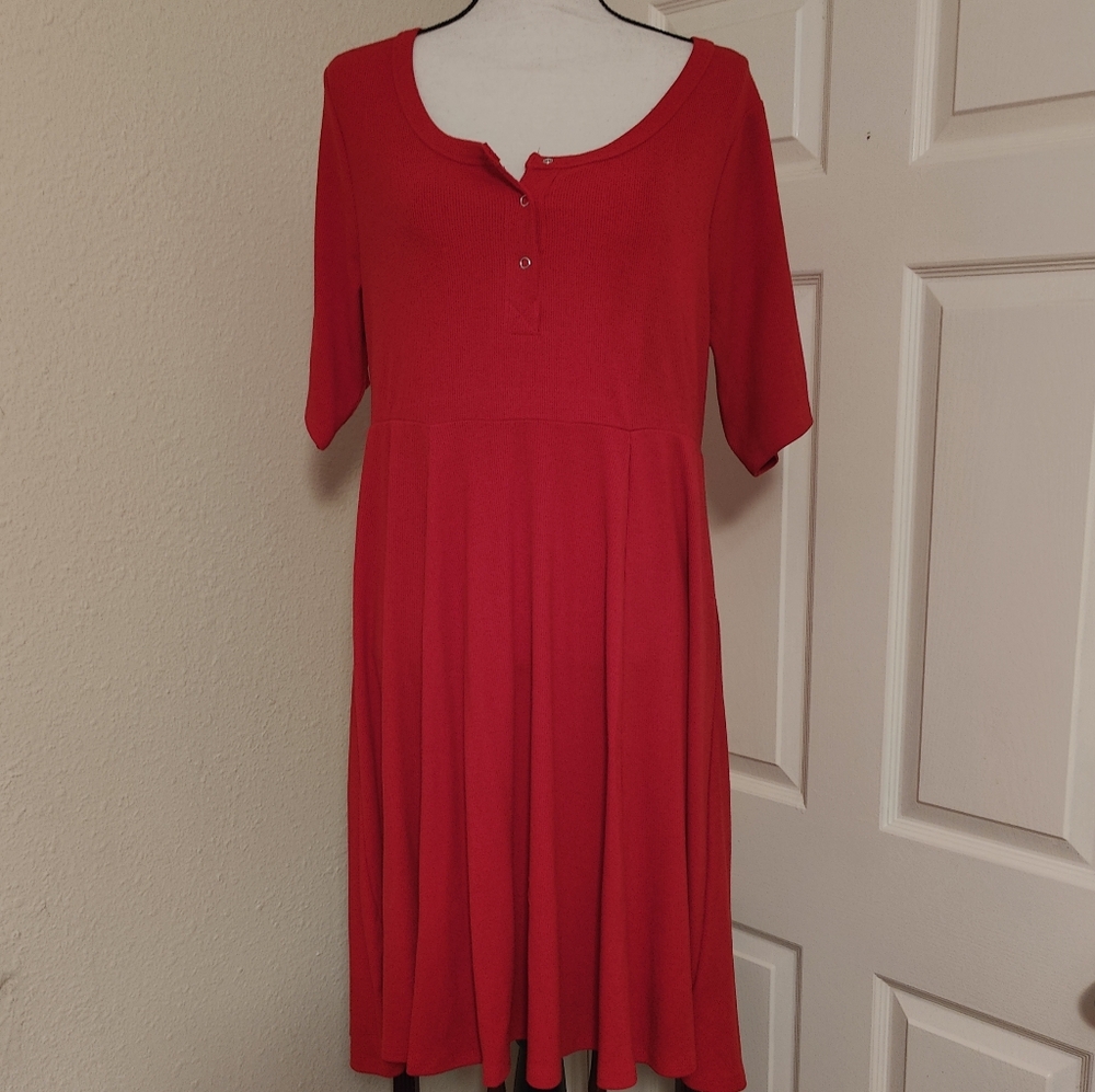 Torrid Red Henley Dress - Picture 2 of 5